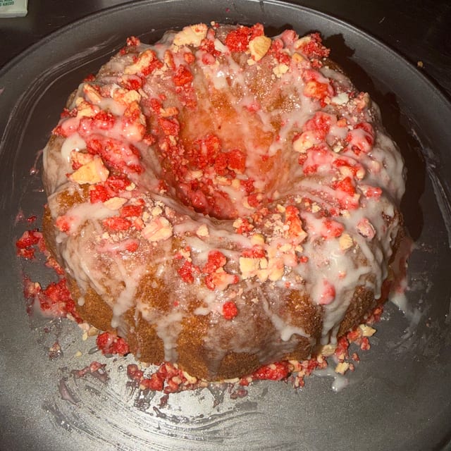 Strawberry Crunch Cake.