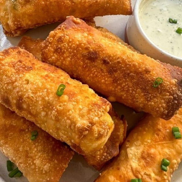 Buffalo Chicken Egg Rolls.